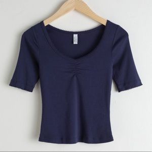 & Other Stories Fitted Cotton Top